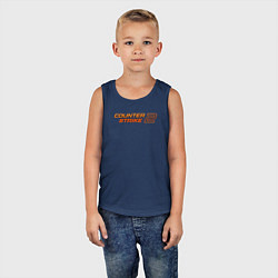 Майка детская хлопок Counter strike 2 orange logo, цвет: тёмно-синий — фото 2
