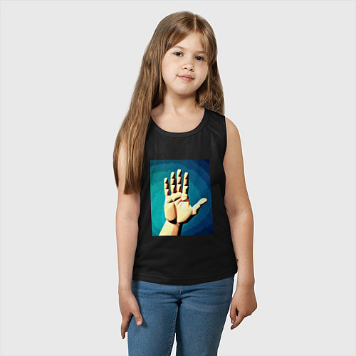 Детская майка Приветствие рукой / Черный – фото 3