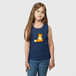 Майка детская хлопок Лиса анфас, цвет: тёмно-синий — фото 2