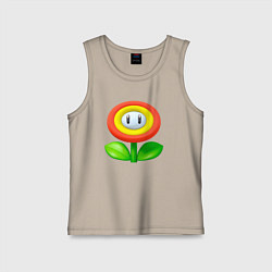 Майка детская хлопок Цветок Марио, цвет: миндальный