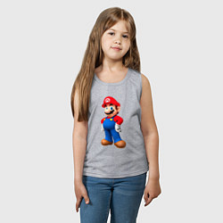 Майка детская хлопок Марио стоит, цвет: меланж — фото 2