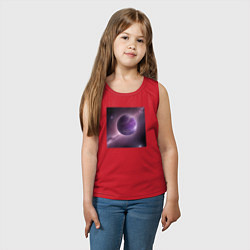 Майка детская хлопок Планета фиолет, цвет: красный — фото 2