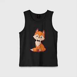 Майка детская хлопок Милый лисёнок, цвет: черный