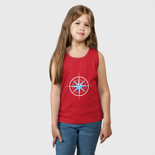 Детская майка Роза ветров компас / Красный – фото 3