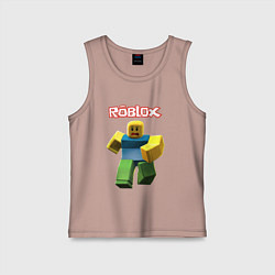 Майка детская хлопок Roblox бегущий персонаж, цвет: пыльно-розовый
