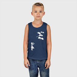 Майка детская хлопок Девочка и драконы, цвет: тёмно-синий — фото 2