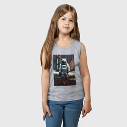 Майка детская хлопок Медведь-космонавт на похожей планете - нейросеть, цвет: меланж — фото 2