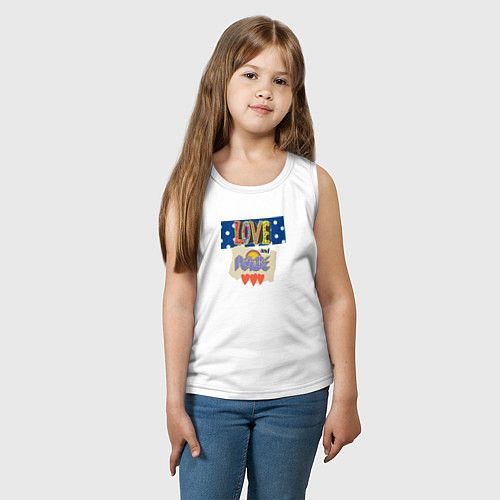 Детская майка Любовь и мир / Белый – фото 3