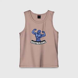 Майка детская хлопок Bodybuilding power, цвет: пыльно-розовый