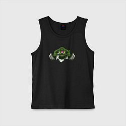 Майка детская хлопок Crocodile gym, цвет: черный
