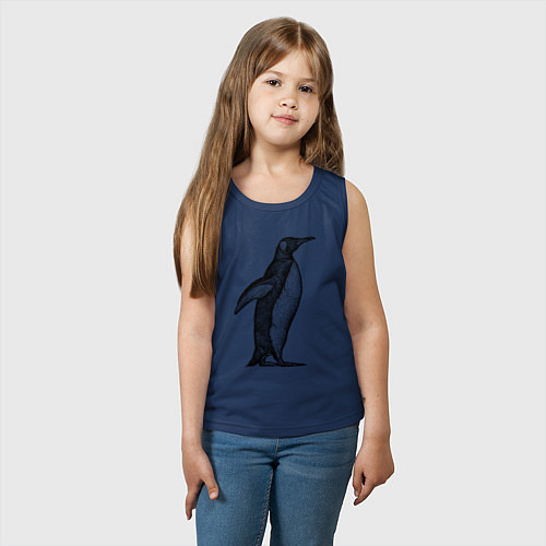 Детская майка Пингвин сбоку / Тёмно-синий – фото 3