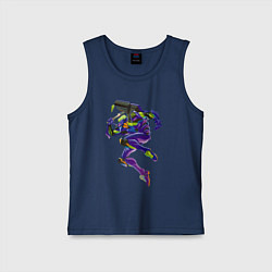 Майка детская хлопок Био-робот евангелион 01, цвет: тёмно-синий