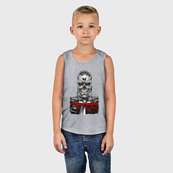 Майка детская хлопок Terminator 2 T800, цвет: меланж — фото 2