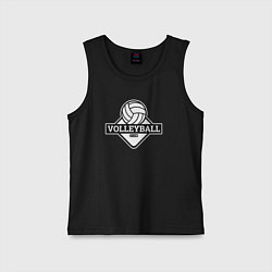 Майка детская хлопок Volleyball club, цвет: черный