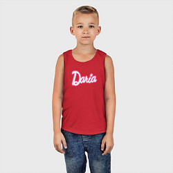 Майка детская хлопок Дарья в стиле Барби - объемный шрифт, цвет: красный — фото 2