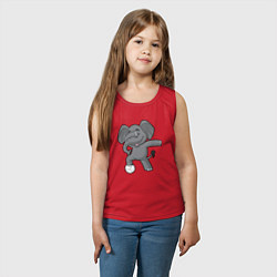 Майка детская хлопок Спортивный слоник, цвет: красный — фото 2