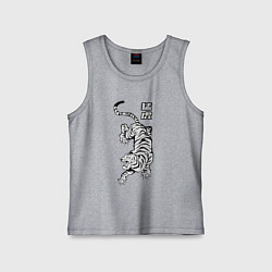 Майка детская хлопок Свирепый тигр, цвет: меланж