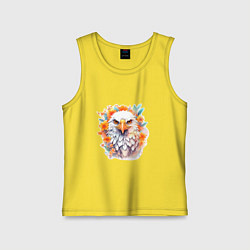 Майка детская хлопок Орел в цветах, цвет: желтый