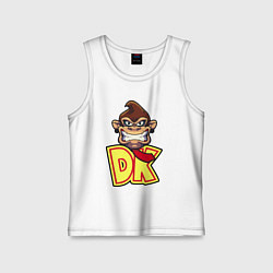 Майка детская хлопок Donkey kong head, цвет: белый