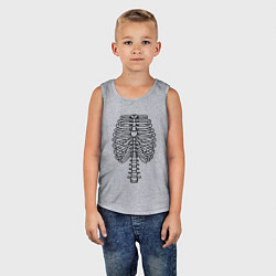 Майка детская хлопок Скелет рентген, цвет: меланж — фото 2