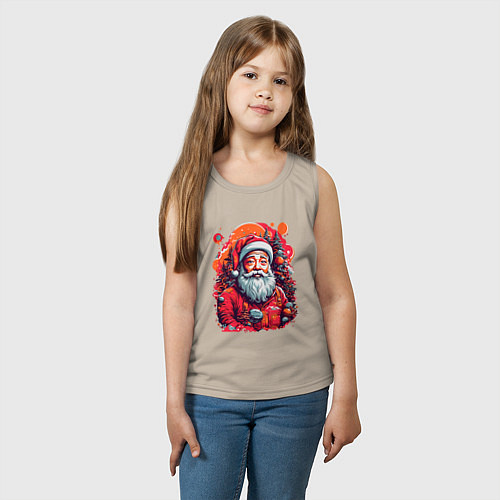 Детская майка Санта Клаус / Миндальный – фото 3