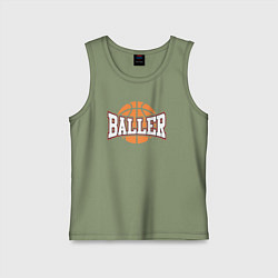 Майка детская хлопок Baller style, цвет: авокадо