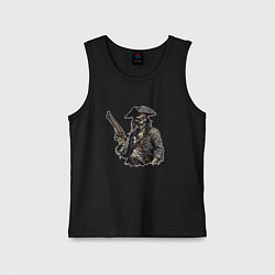 Майка детская хлопок Призрачный пират, цвет: черный