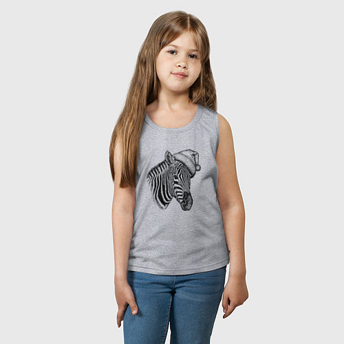 Детская майка Новогодняя зебра / Меланж – фото 3