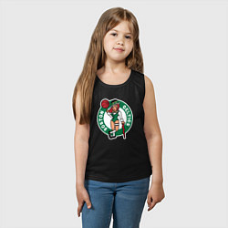 Майка детская хлопок Boston Celtics girl, цвет: черный — фото 2