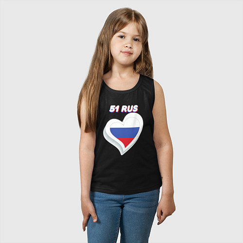 Детская майка 51 регион Мурманская область / Черный – фото 3