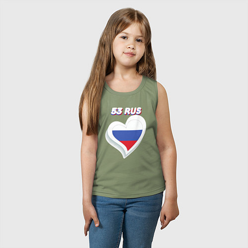 Детская майка 53 регион Новгородская область / Авокадо – фото 3