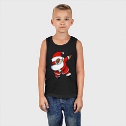 Майка детская хлопок Santa dabbing dance, цвет: черный — фото 2