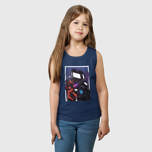 Детская майка ТВ Мен со Спикерменом и Камераменом / Тёмно-синий – фото 3