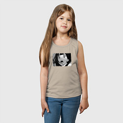 Майка детская хлопок Портрет плачущей девочки в дождь, цвет: миндальный — фото 2