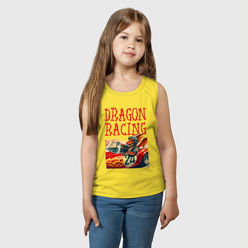 Детская майка Dragon cool racer - ai art / Желтый – фото 3