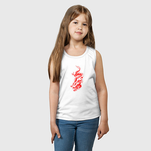 Детская майка Японский красный дракон / Белый – фото 3