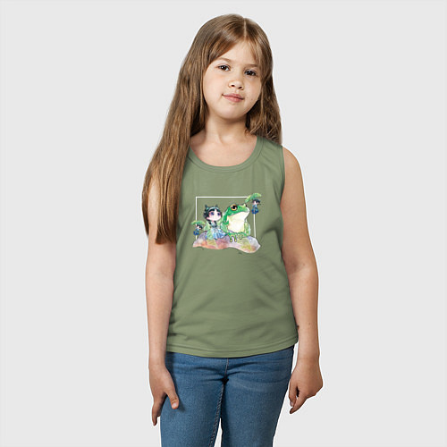 Детская майка Маомао чиби и лягушка - Монолог фармацевта / Авокадо – фото 3