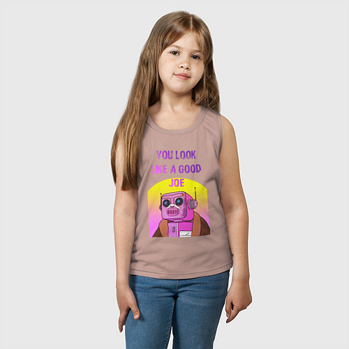 Детская майка Винтажный робот Кей / Пыльно-розовый – фото 3