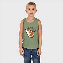 Майка детская хлопок Не говори со мной я злой обиженный кот, цвет: авокадо — фото 2