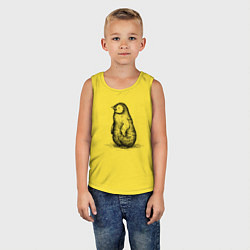 Майка детская хлопок Пингвиненок пушистый, цвет: желтый — фото 2