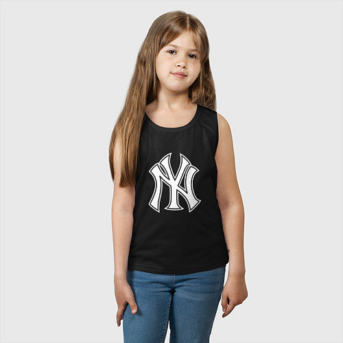 Детская майка New York yankees - baseball logo / Черный – фото 3