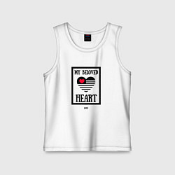Майка детская хлопок Моё любимое сердце, цвет: белый