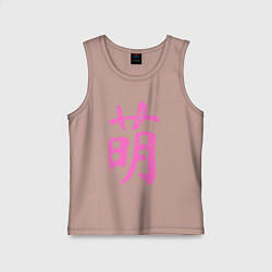 Майка детская хлопок Милый иероглиф, цвет: пыльно-розовый