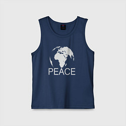 Майка детская хлопок World peace, цвет: тёмно-синий