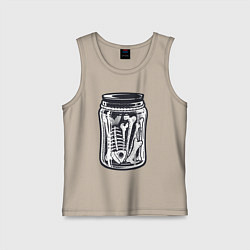 Майка детская хлопок Кости в банке, цвет: миндальный