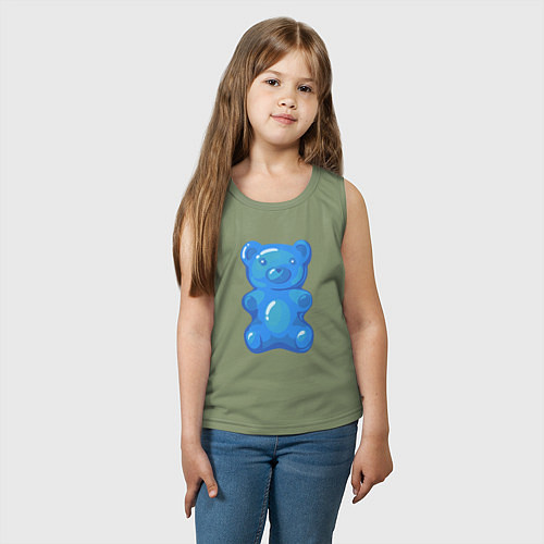 Детская майка Мармеладный синий медвежонок / Авокадо – фото 3