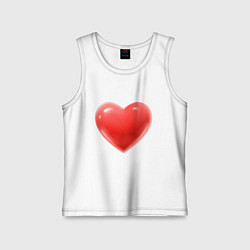 Майка детская хлопок Объемное сердце, цвет: белый