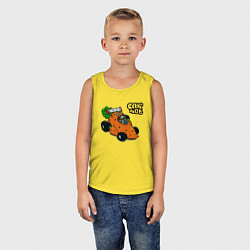 Майка детская хлопок Carrot mobile racing, цвет: желтый — фото 2