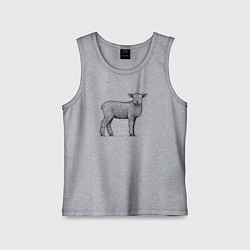 Майка детская хлопок Ягненок в профиль, цвет: меланж