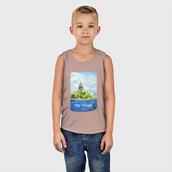Майка детская хлопок Акварель Исаакиевский Собор с надписью Питер - это, цвет: пыльно-розовый — фото 2